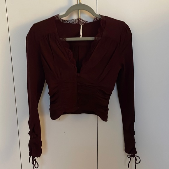 Beautiful maroon Free People blouse - Picture 1 of 4